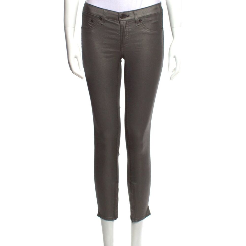 Rag and Bone for Intermix Zipper Capri Pants, Silver, Size 26 - Picture 2 of 10